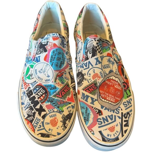 Vans Classic SlipOn Sticker Mash Up Size 7 M / 8.5 W Multicolor VN0A38F7VFV - Picture 3 of 9